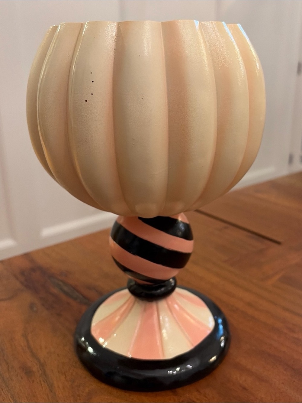 Toil & Trouble Pink Pumpkin Candy Bowl Whimsical Pastel Halloween Pedestal Rare - Picture 5 of 16